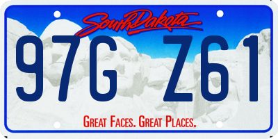 SD license plate 97GZ61