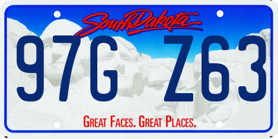 SD license plate 97GZ63