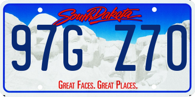 SD license plate 97GZ70