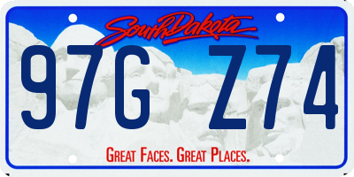 SD license plate 97GZ74