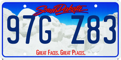 SD license plate 97GZ83