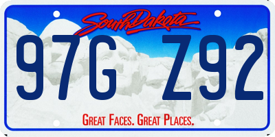 SD license plate 97GZ92