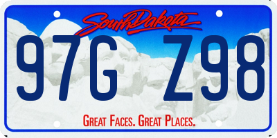 SD license plate 97GZ98