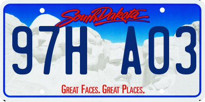 SD license plate 97HA03