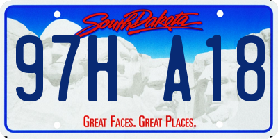 SD license plate 97HA18