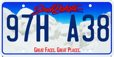SD license plate 97HA38