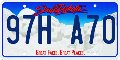 SD license plate 97HA70