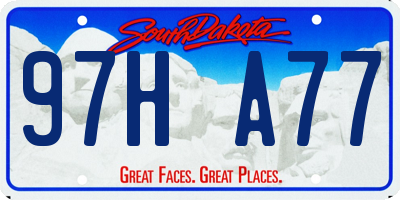 SD license plate 97HA77