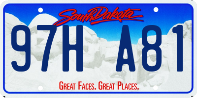 SD license plate 97HA81