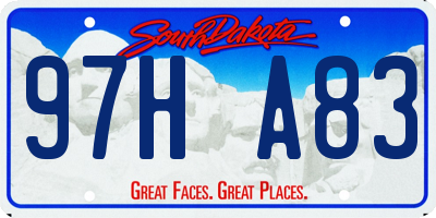 SD license plate 97HA83