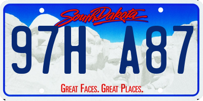 SD license plate 97HA87