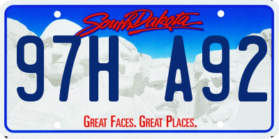 SD license plate 97HA92