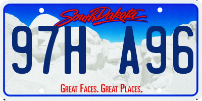 SD license plate 97HA96