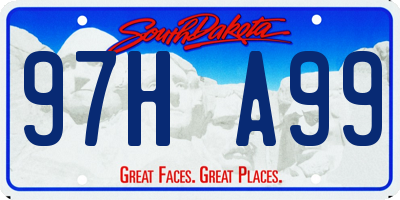 SD license plate 97HA99