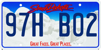 SD license plate 97HB02