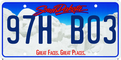 SD license plate 97HB03