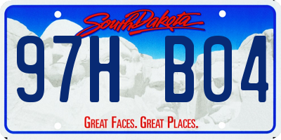 SD license plate 97HB04
