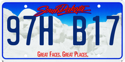 SD license plate 97HB17