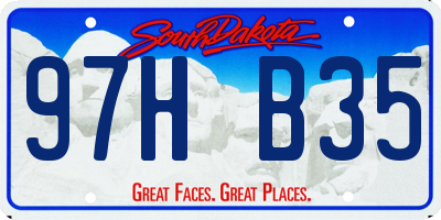 SD license plate 97HB35