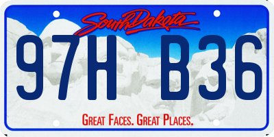 SD license plate 97HB36
