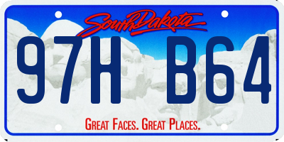 SD license plate 97HB64