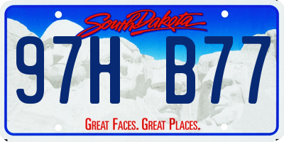 SD license plate 97HB77