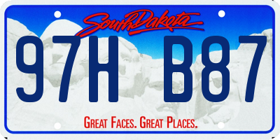 SD license plate 97HB87