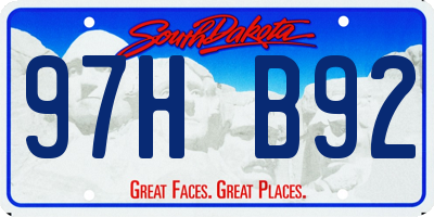 SD license plate 97HB92