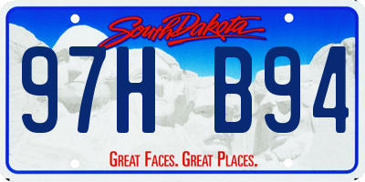 SD license plate 97HB94