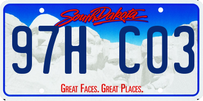 SD license plate 97HC03
