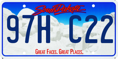 SD license plate 97HC22