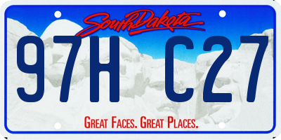 SD license plate 97HC27
