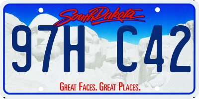SD license plate 97HC42