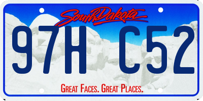 SD license plate 97HC52