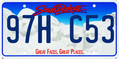 SD license plate 97HC53