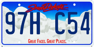 SD license plate 97HC54