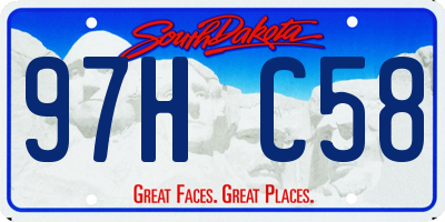 SD license plate 97HC58