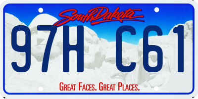 SD license plate 97HC61