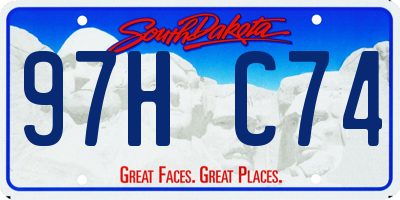 SD license plate 97HC74