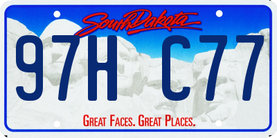 SD license plate 97HC77