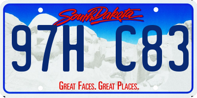 SD license plate 97HC83
