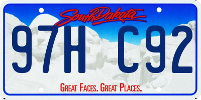 SD license plate 97HC92
