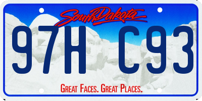 SD license plate 97HC93