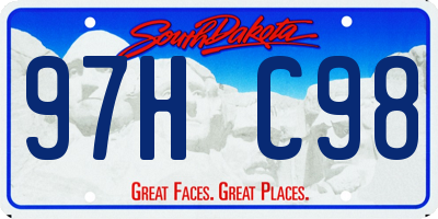 SD license plate 97HC98