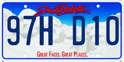 SD license plate 97HD10