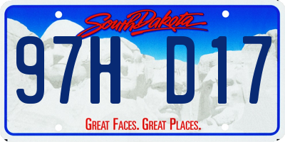 SD license plate 97HD17