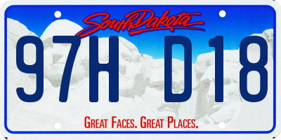 SD license plate 97HD18