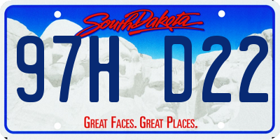 SD license plate 97HD22