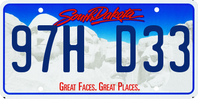 SD license plate 97HD33