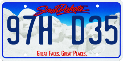 SD license plate 97HD35